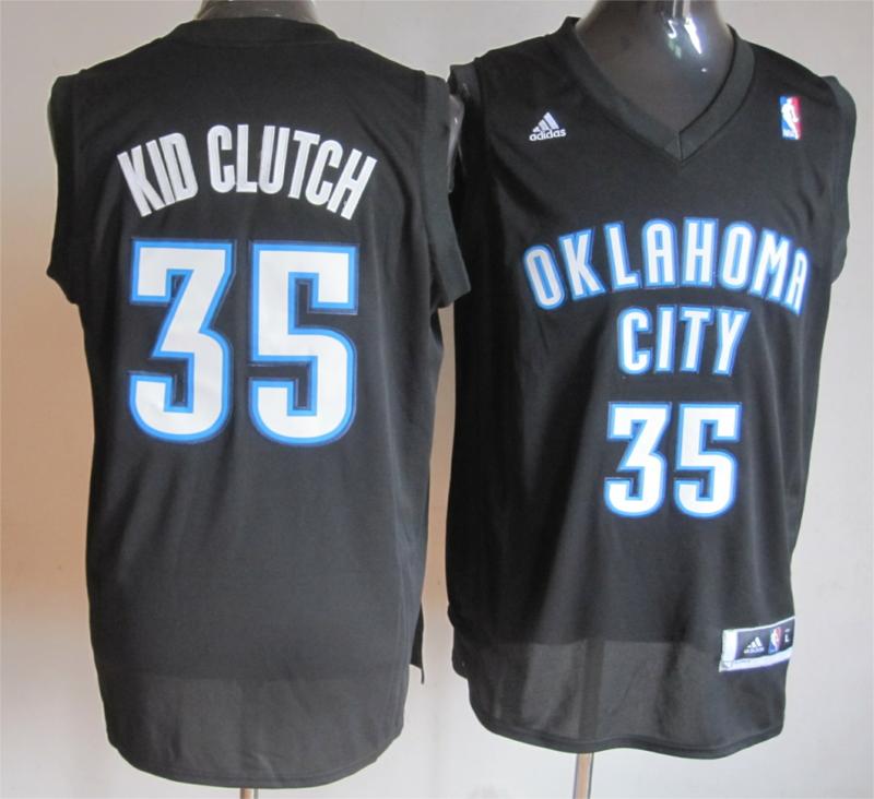 NBA Oklahoma City Thunder 35 Kevin Durant Black Kid Clutch Fashion Jersey